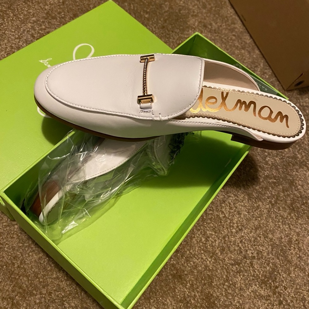NEW SAM EDELMAN Laurna Mule 7M White leather NIB